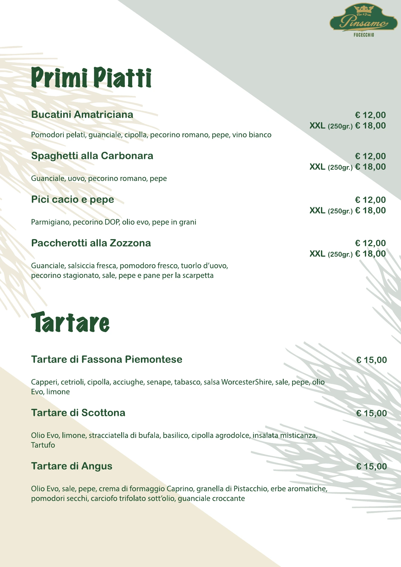 Menù PinSamO, pagina 2