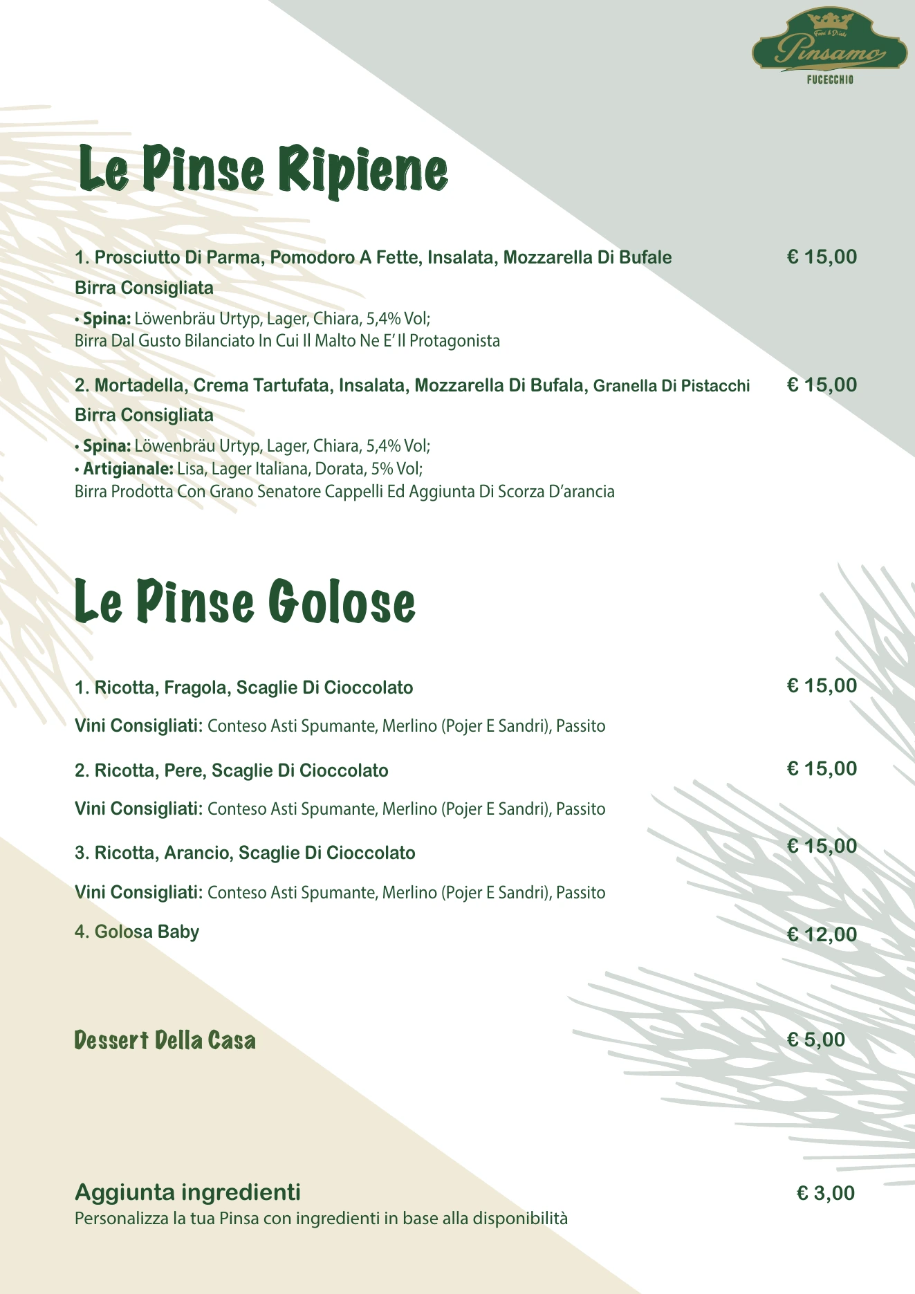 Menù PinSamO, pagina 9