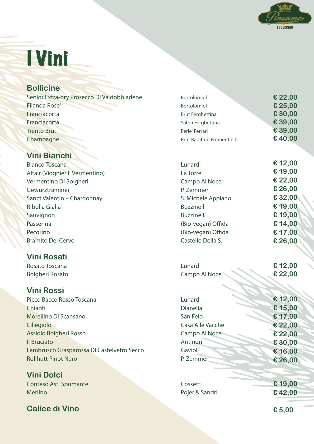 Menù PinSamO, pagina 12