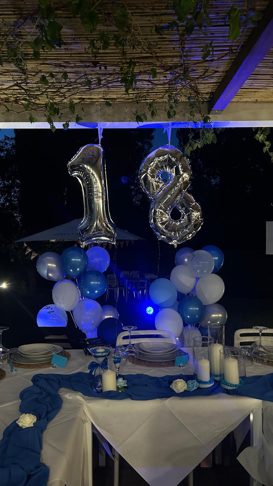 Allestimento per una festa di 18 anni sotto il pergolato di PinSamO a Fucecchio